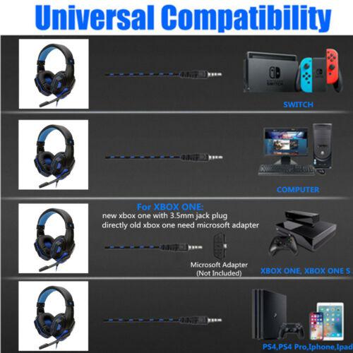 Gaming Headset with Microphone - Wired 3.5mm Jack - for PS4, Xbox One, Switch, PC, Mobile - Active Noise Cancelling