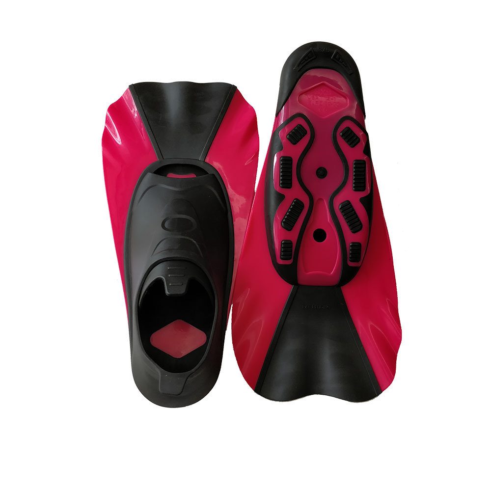 Kids Short fins Snorkeling swimming diving training flippers Portable short Frog shoes swimming fins swimming trainer: QY-801 red / 3XS