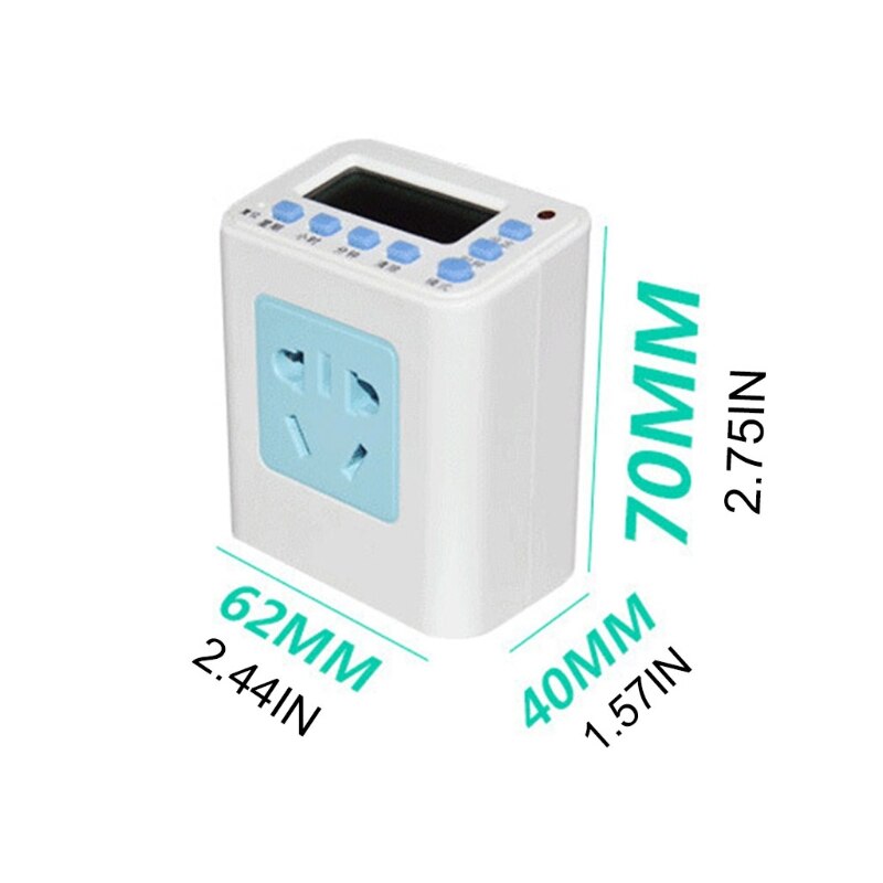 Timer Outlet 110-220V Multifunctional Repeat Cycle Programmable Plug-in Digital Timer Switch 24 Hours/7 Day