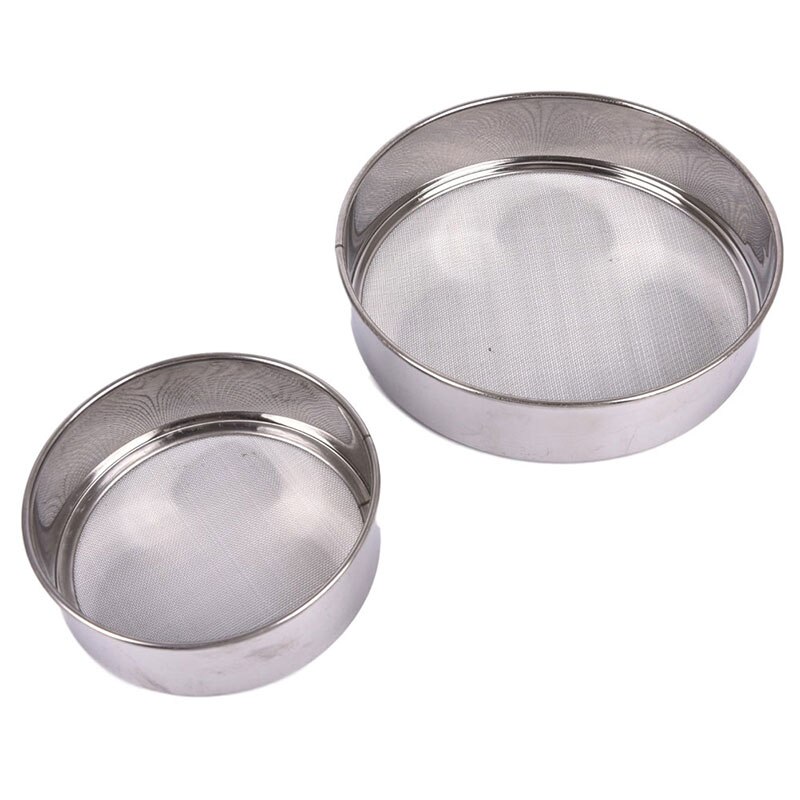 Round Stainless Steel Flour Sieve Strainer Sifters Best for Kitchen Baking Tea Cake Kitchen Fine Mesh Flour Sifter