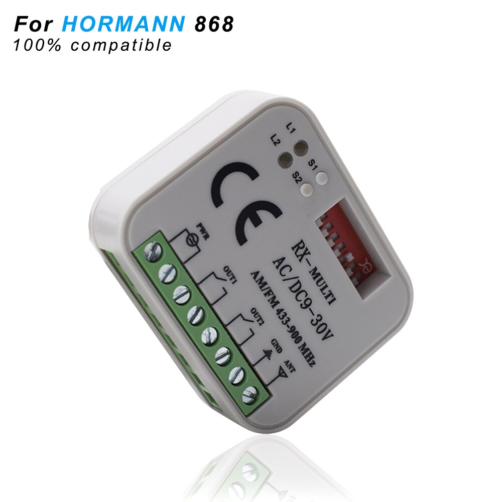 2 CH AC/DC 9~30V Universal Receiver Garage door remote control switch For Hormann 868 HS4 HSE2 HSE4 HSM2 HSM4 HS1 HS2 868MHz