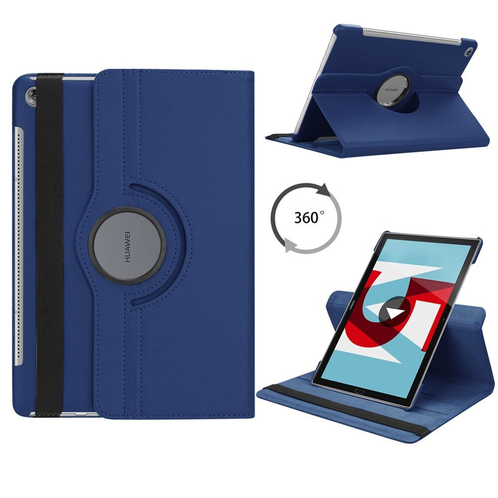 Dla Huawei MediaPad M5 10.8 calowy pokrowiec na Tablet Huawei MediaPad M5 Pro 10 10.8 "360 obrotowy stojak odwróć Pu skórzane etui: M5 10.8 dark blue