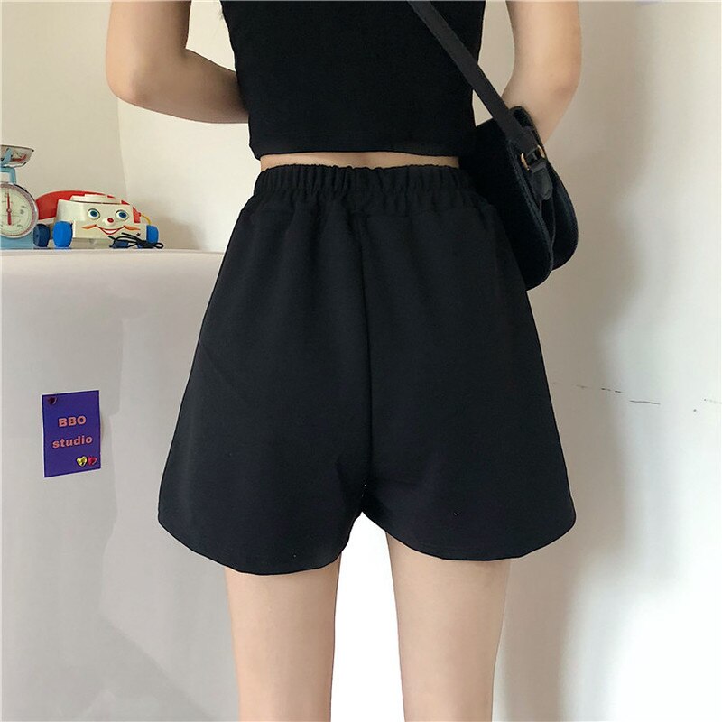 Summer Sleep Bottoms Pajama Shorts Plus Size 3XL Student Running Leisure Baggy Black Sleepwear Elasticity Comfortable Loungewear