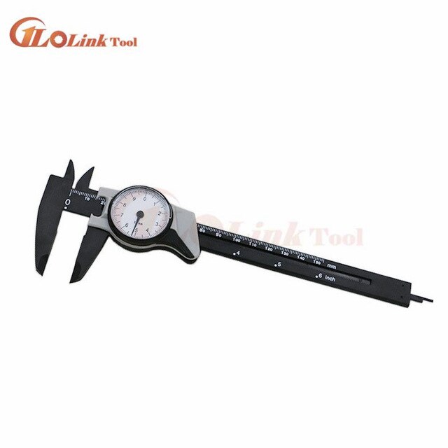 Metric Gauge Measuring Tool Dial Caliper 0-150mm/0.02mm Shock-proof Stainless Steel Precision Vernier Caliper: plastic 150mm black