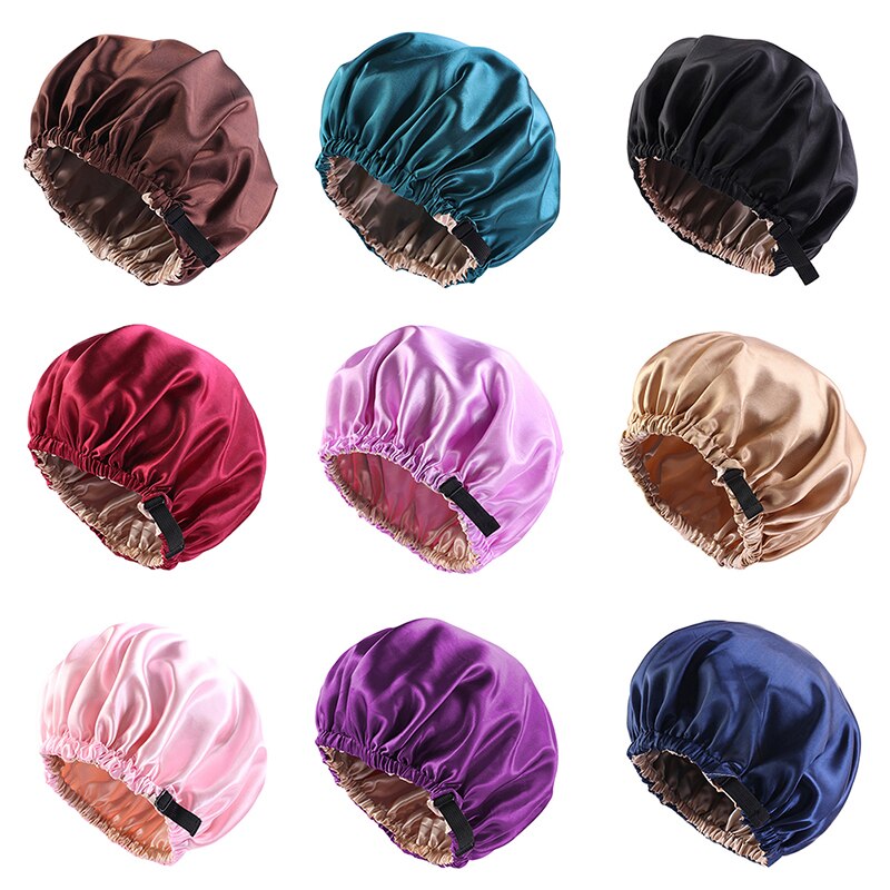 Adjustable Silk Satin Hair Cap For Sleeping Haircare Women Headwear Night Hat