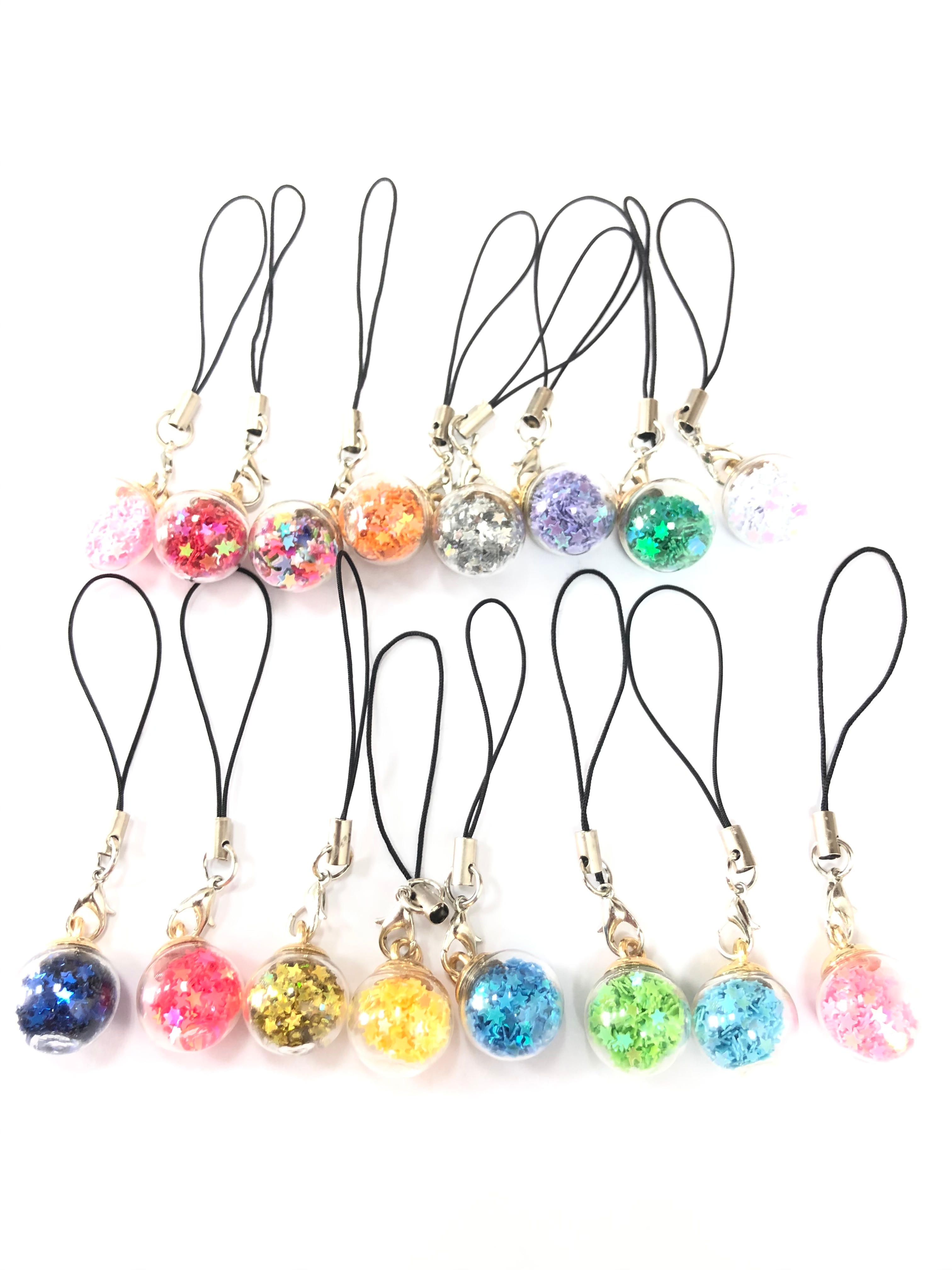 2020 nowy projekt 1 sztuka Top Quality Clear Glass Bling Balls pasek do telefonu komórkowego smycz breloki torba dekoracyjna Charms akcesoria