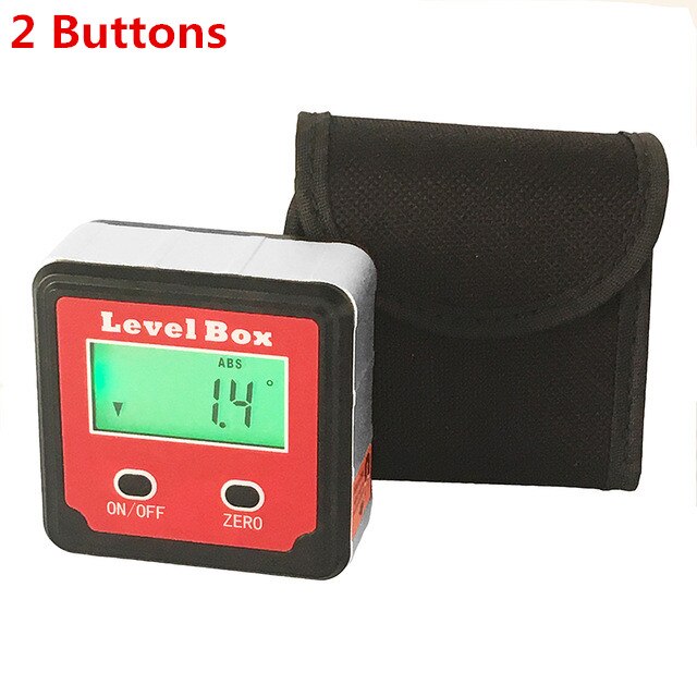 Digital Level Box Protractor Angle Finder Level Gauge Bevel Gage Inclinometer W Backlight Magnetic Base Tilt Direction Indicator: 2 buttons