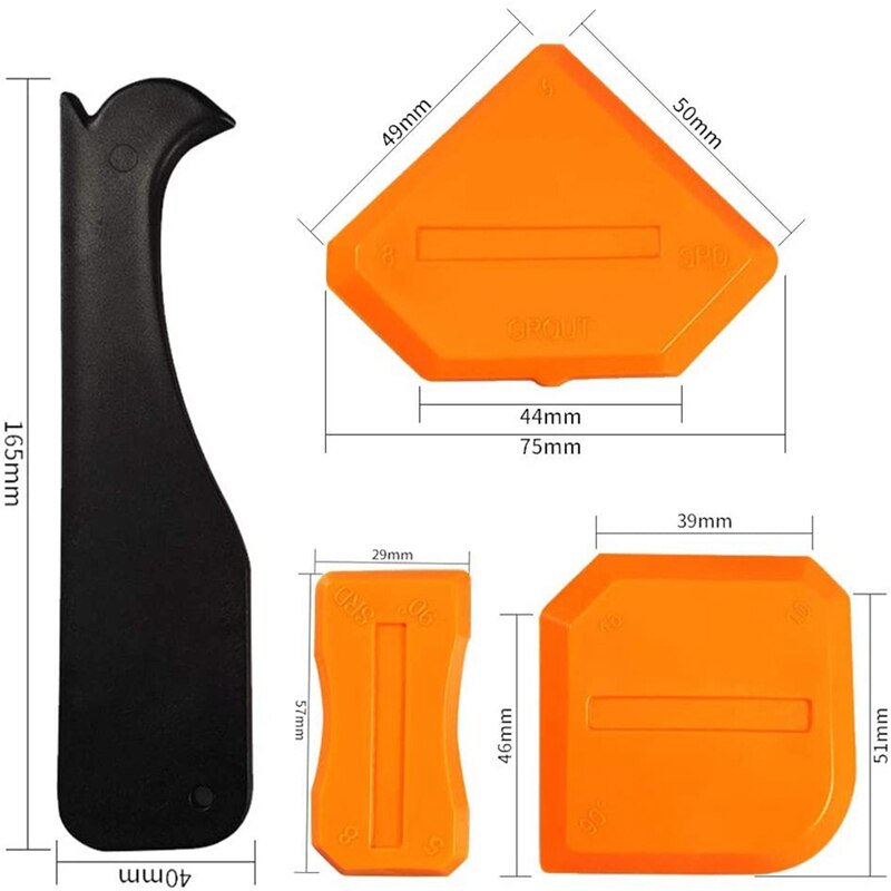14Pcs Abdichten Düse, Edelstahl Dicht Düse, Abdichten Werkzeug, Dichtmittel Finishing-Tools Mit 4 Pcs Schaber