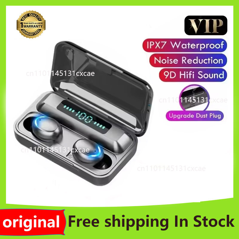 TWS F9-5 Oortelefoon Bluetooth 5.3 Draadloze hoofdtelefoon Hifi Stereo Sport Waterdichte oordopjes Headset Hoortoestellen met microfoon Handenvrij