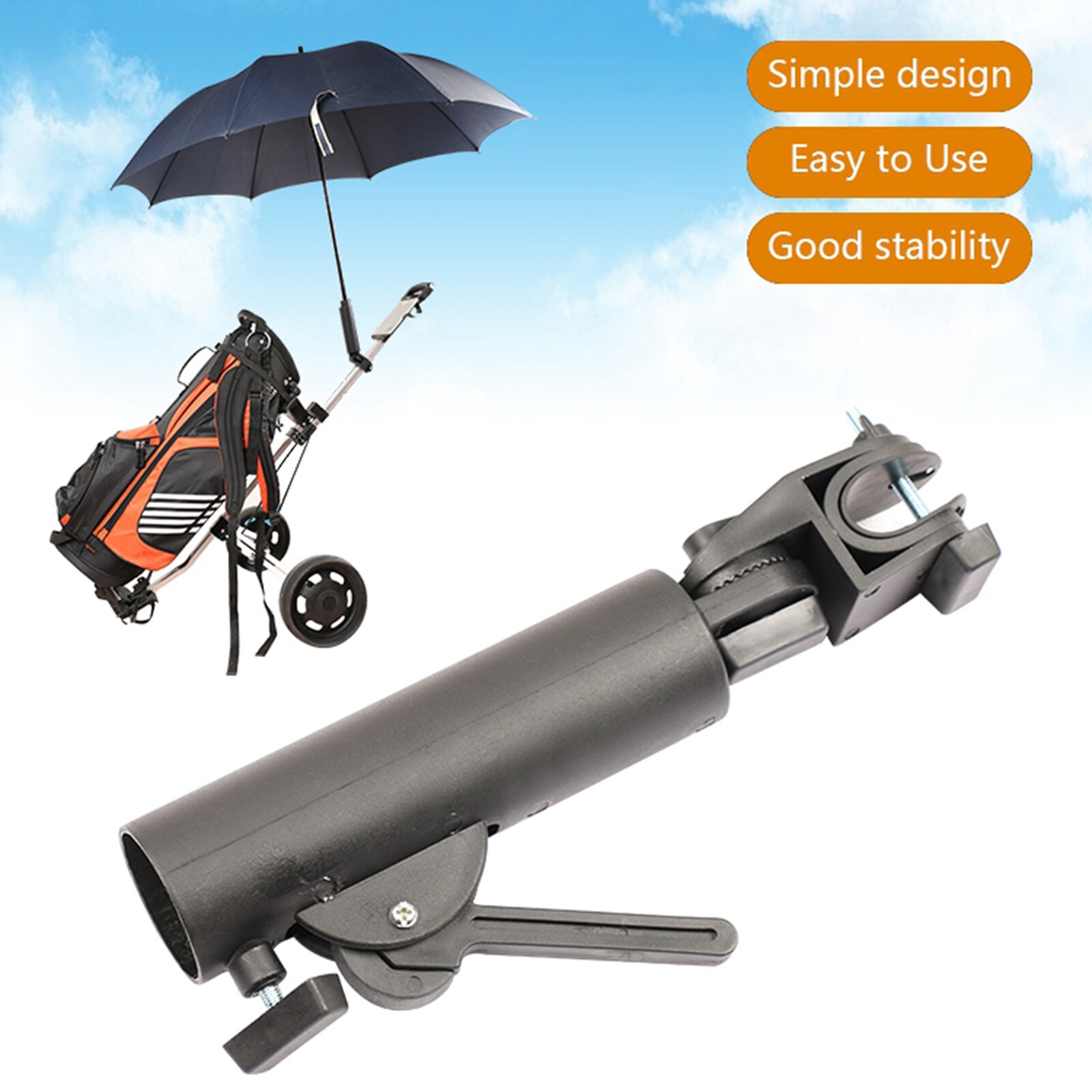 Golf Trolley Cart Accessories Adjustable Umbrella Holder Stand