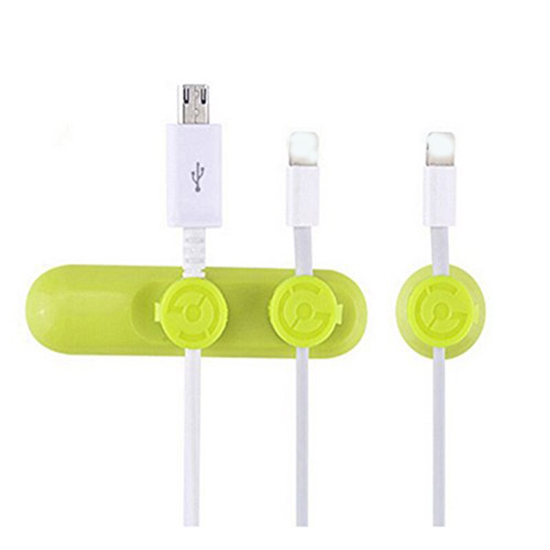 Oppselve magneettinen kaapelikela silikoninen usb-kaapelijärjestäjä johto pöytäteline päivämäärä latauskaapeli siisti pidike: Vihreä