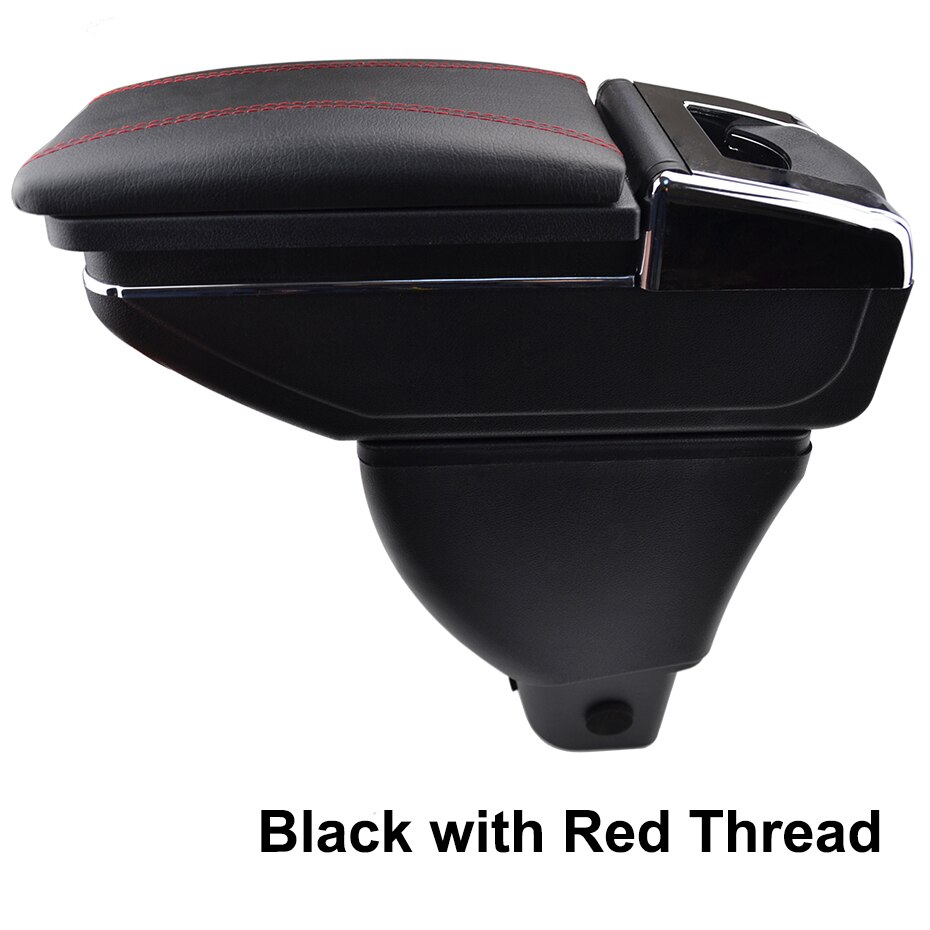 Center Centre Console Storage Box For Toyota Yaris Vitz Echo 1998-2005 Armrest Arm Rest Rotatable 2000 2001 2002 2003 2004: Red thread