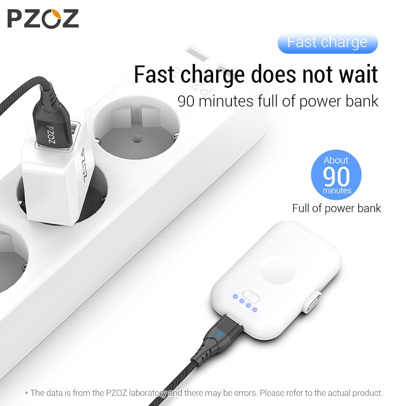 PZOZ Magnetic Power Bank For iPhone Micro USB Type C 1200mAh Mini Magnet Charger Power Bank For iPhone iPad Xiaomi Huawei Phone