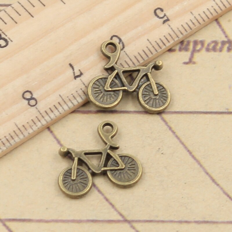 20Pcs Charms Fiets 15X16Mm Tibetaanse Brons Zilver Kleur Hangers Antieke Sieraden Maken Diy Handgemaakte Craft hanger: Antique Bronze Plated