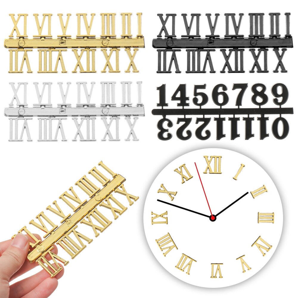 1 sarja käsintehtyä materiaalia digitaalinen korjaustyökalu roomalaiset numerot kellon numerot arabialaiset numerot kvartsi kellon osat