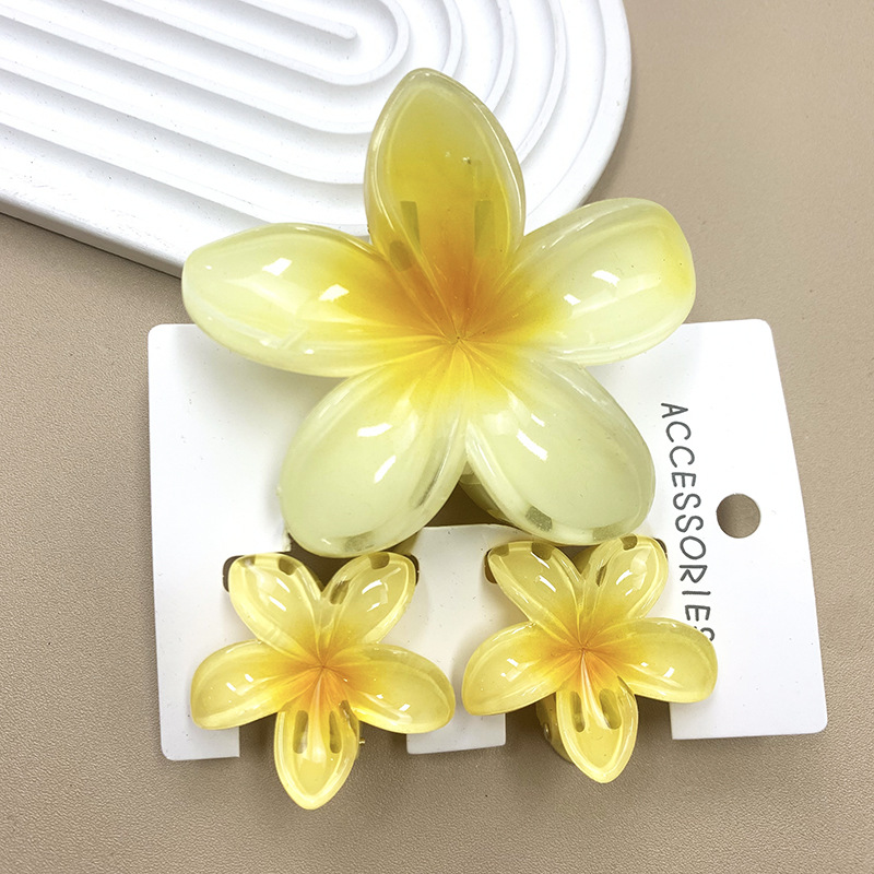 3 pièces/ensemble fleur douce dégradé coloré griffes de cheveux queue de cheval Cip pince Barrettes épingles à cheveux pour femmes fille plage cheveux accessoires: Rose