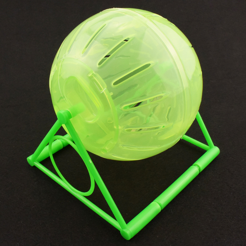 Rat Running Wheel Plastic Pet Rodent Mice Jogging Ball Toy Hamster Gerbil Rat Exercise Balls Small Pet Play Toys 10cm 12cm: green with base / M 12cm