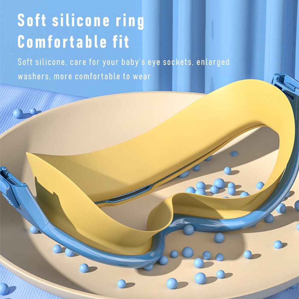 Children's Swimming Glasses Waterproof Anti-fog Swimming Big Frame Boys Girls Dving Eyewear with Earplugs Set