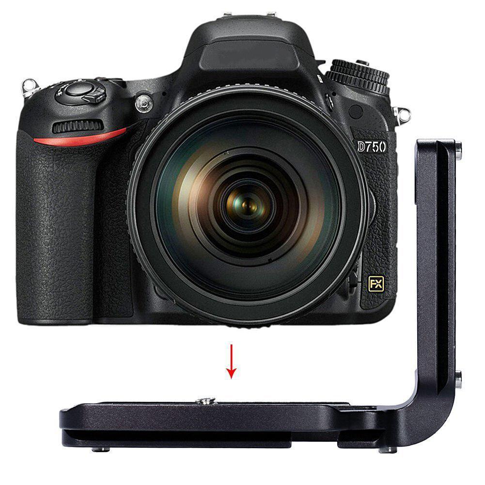 Quick Release L Plate Vertical Bracket Grip For Nikon D750 D7500 Arca Swiss RRS Sunwayfoto Tripod Strap 1/4" Screw Hole Reserved
