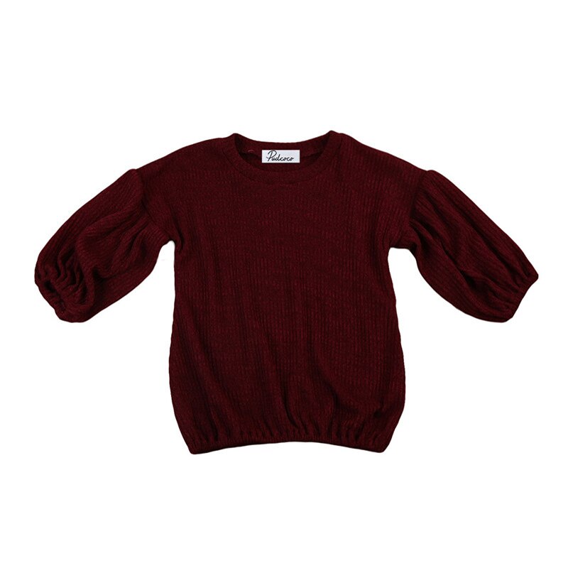 1-6Y Cute Girl Lunga Lanterna Maniche Del Maglione Magliette E Camicette Delle Ragazze Dei Capretti Pullover Caldo Abiti Morbidi Cappotti Bambino Vestiti Del Bambino Autunno Inverno