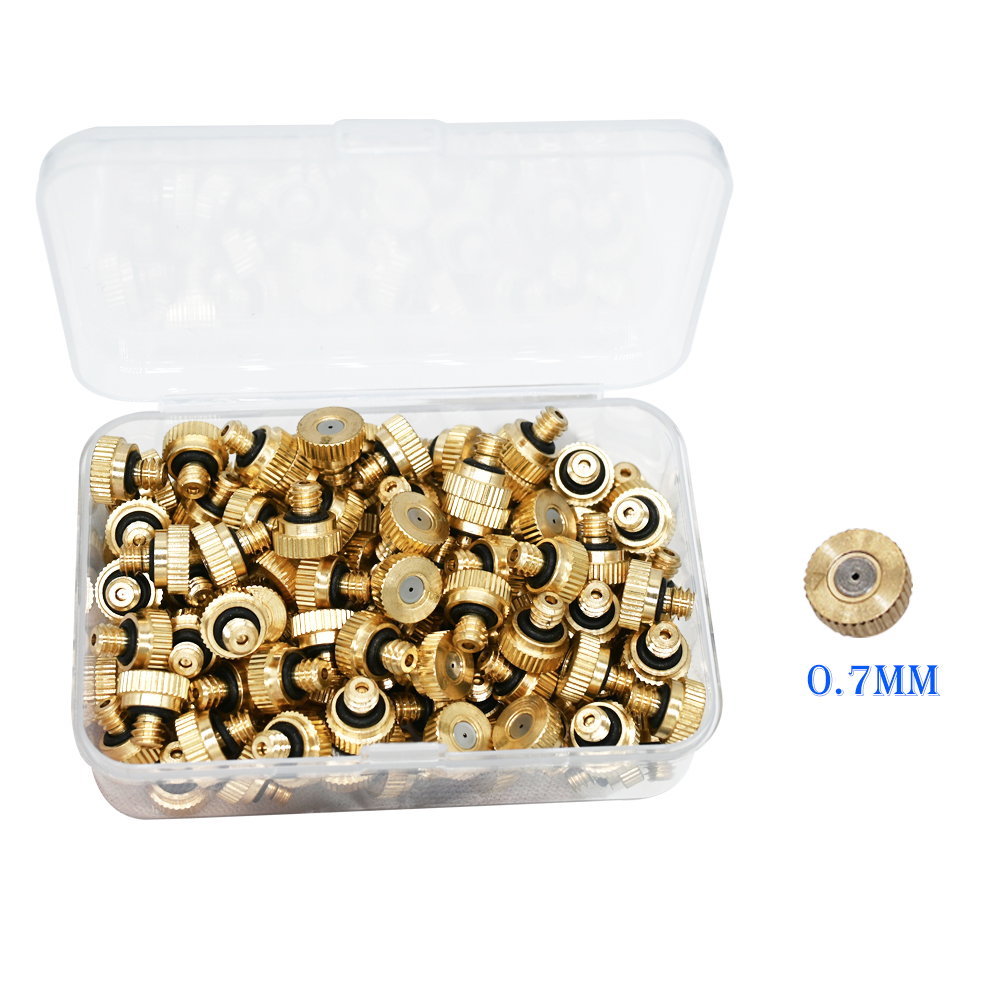 Brass Irrigation Thread Mist Nozzle Low Pressure Misting Sprayer Water Nozzle UNC10-24 for Dust Control Outdoor Cooling System: green