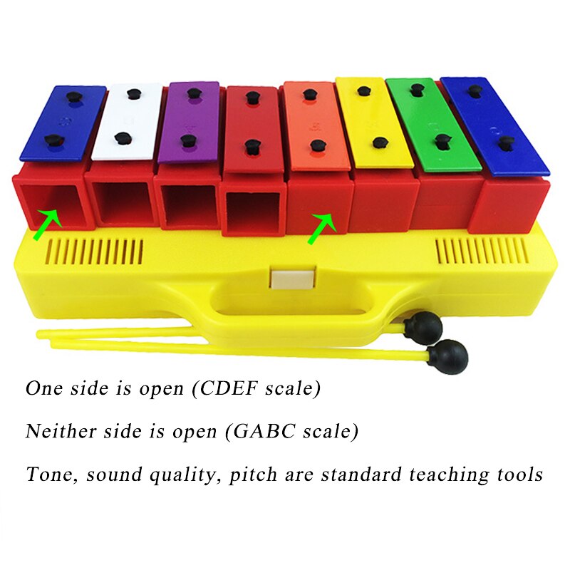 Orff percussion 8 Notes Xylophone Early Childhood Kid Music Instrument Baby Learning Music Instrument With Plastic Box OF10