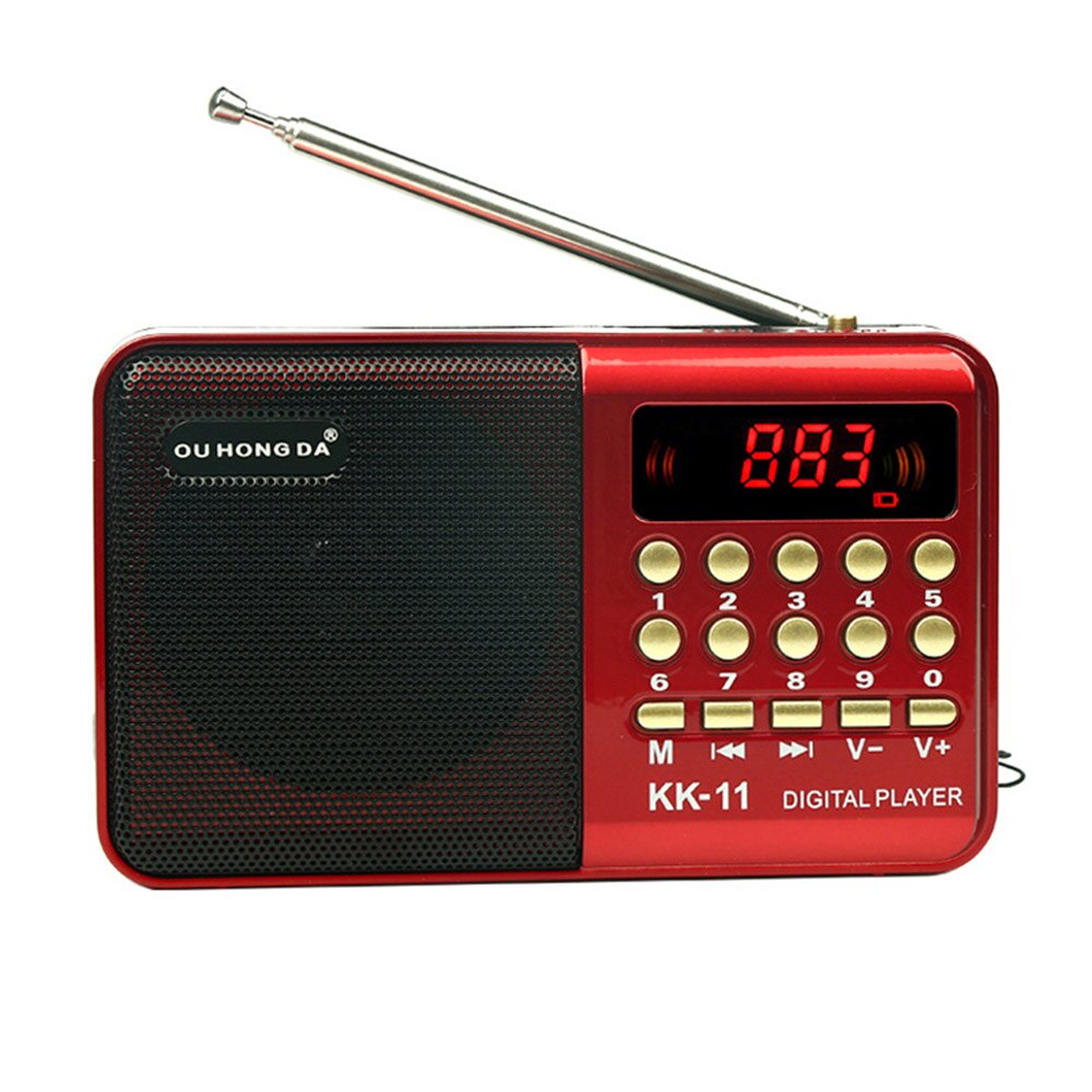 Fm-radio-lautsprecher, tragbarer digitaler fm-usb-tf-lautsprecher für  mp3 wiedergabegeräte, wiederaufladbarer akku, mini-tragbares radio