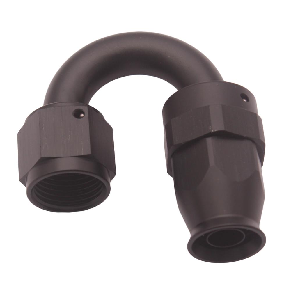 aluminium en -8 (an8) 180 gradere teflon/ ptfe skjult sortere slangekobling