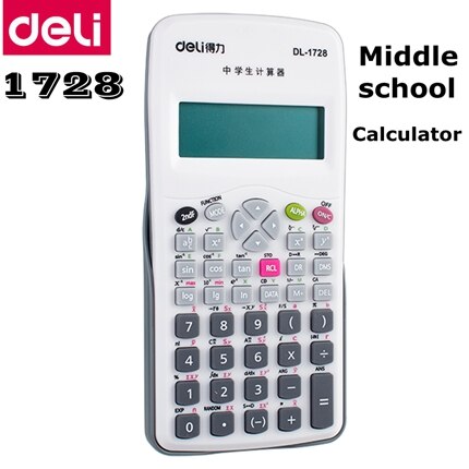 Deli 1726/1728 Primary school & Middle school calculator multi-function student scientific calculators large screen AAA battery: Middle school