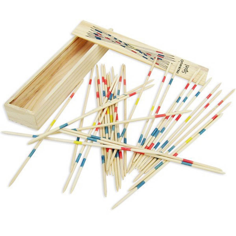 1Pc Traditionele Houten Mikado Spiel Pick Up Sticks Met Doos Game Spillikin Game Baby Educatief Stok Souptoys Multiplayer Game