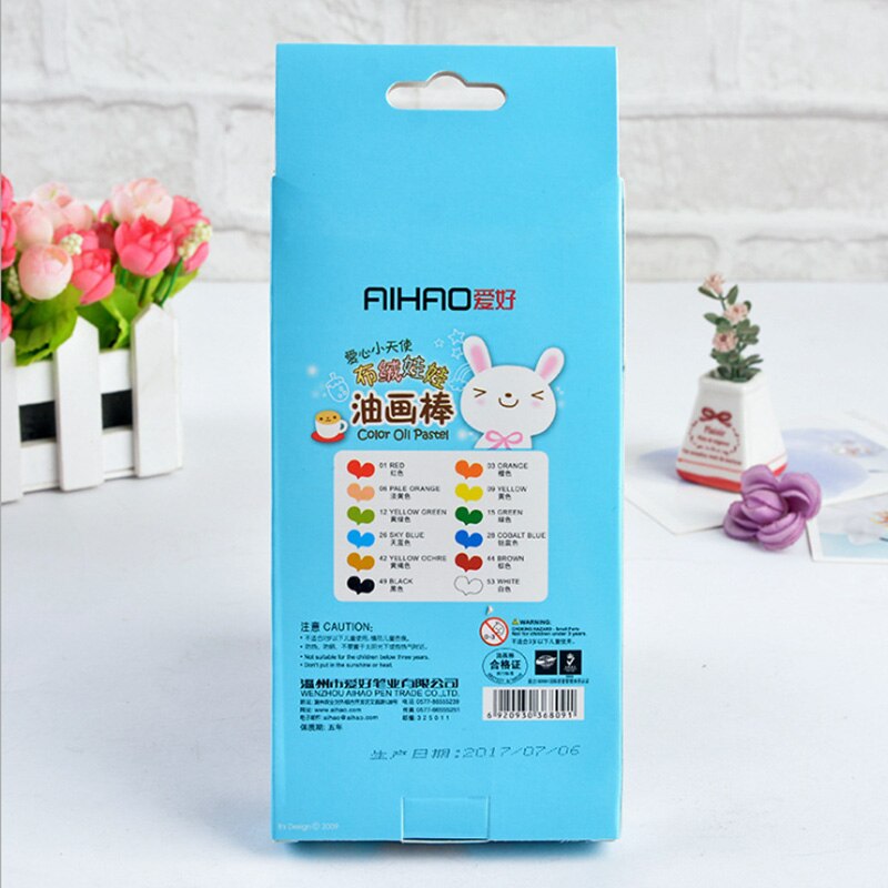 Love oil painting stick 12 color children's color painting oil painting stick student prize art crayons not dirty hands