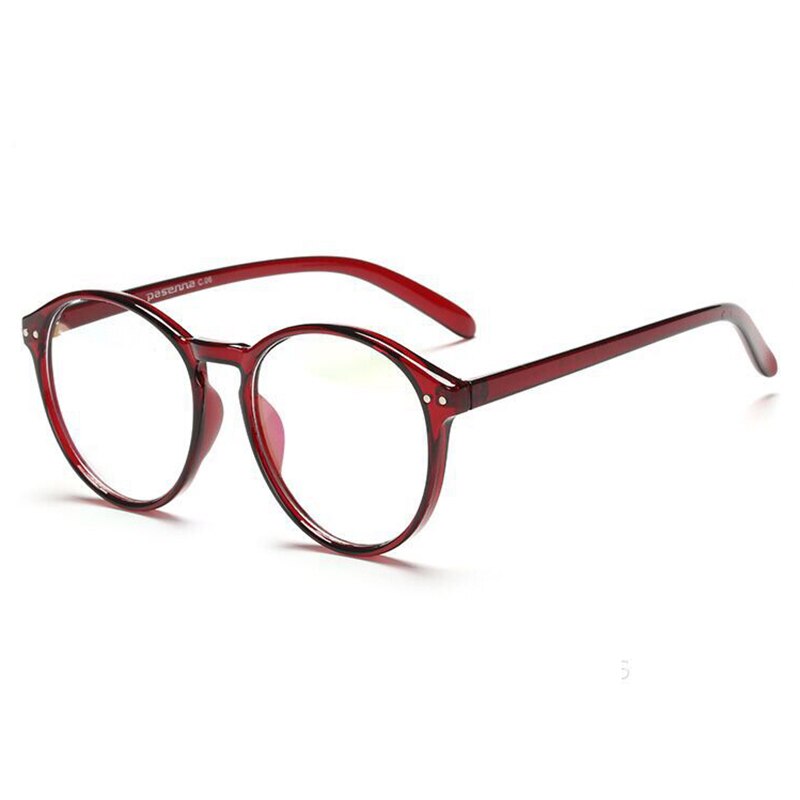 UVLAIK-Montura de lentes ópticos transparentes para hombre y mujer, anteojos redondos Retro hechos a mano, con lentes transparentes circulares: RED