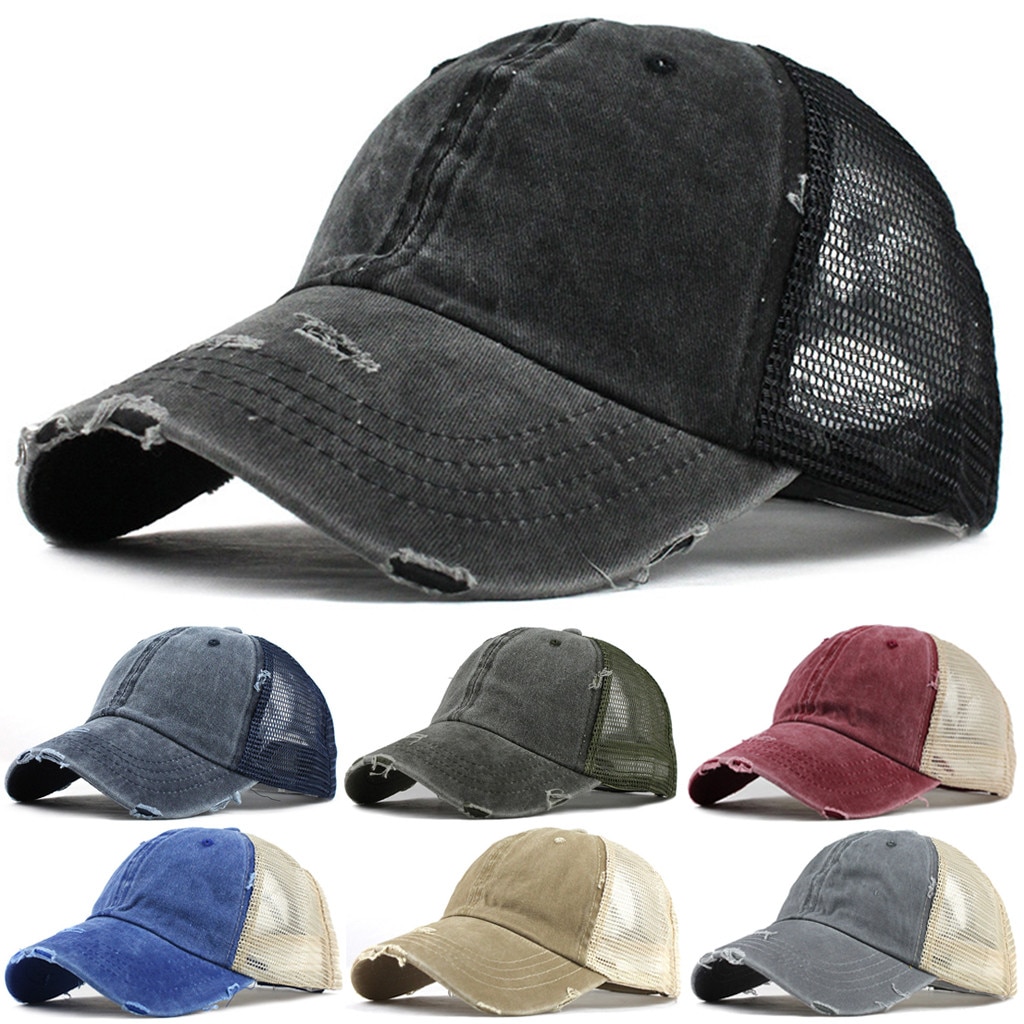 Unisex Katoen Cycling Cap Baseball Cap Ademend Mesh Snapback Hoed Zomer Slijpen Multicolor Cap Hiphop Uitgerust Cap Hoeden #40