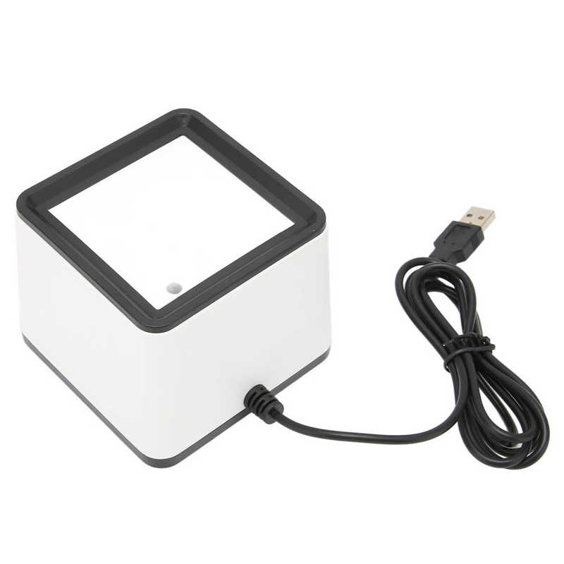 2D Desktop Barcode Scanner Multifunction Hands-Free Wired USB Barcode Reader 1D QR Screen Payment Barcode Scanner
