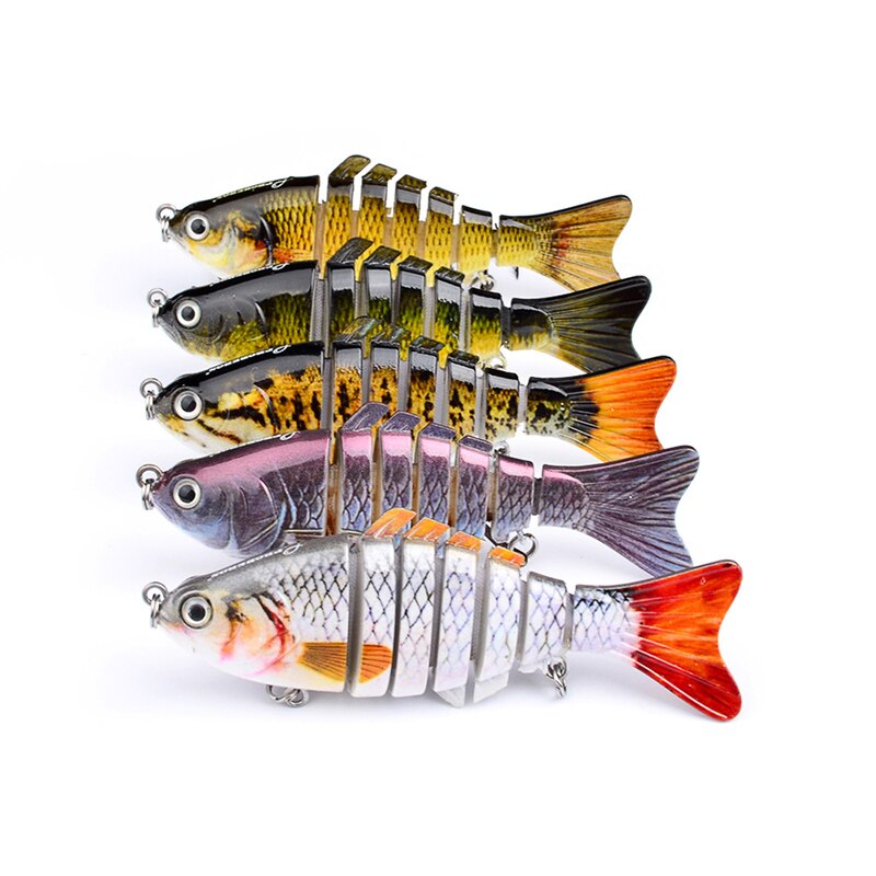 10cm 15.5g Fishing Lure 7 Sections Swimbait Fishing bait 6# Hook Fishing Tackle Multi Jointed Artificial Bait 5 Colors