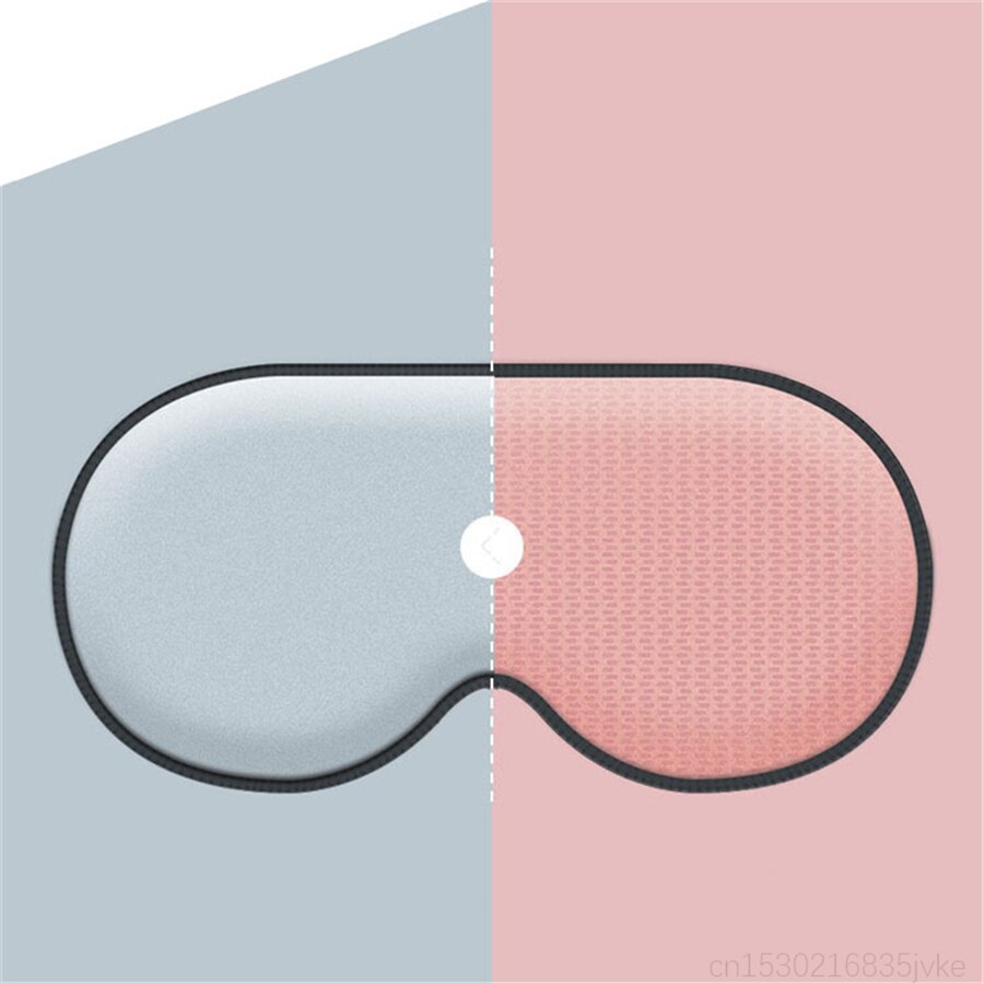 Sleep Mask Warm Cold Dual-Use Soft Milk Silk Eye Mask Night Blackout Blindfold Eye Shade with Adjustable Elastic Strap: Gray Blue-Pink