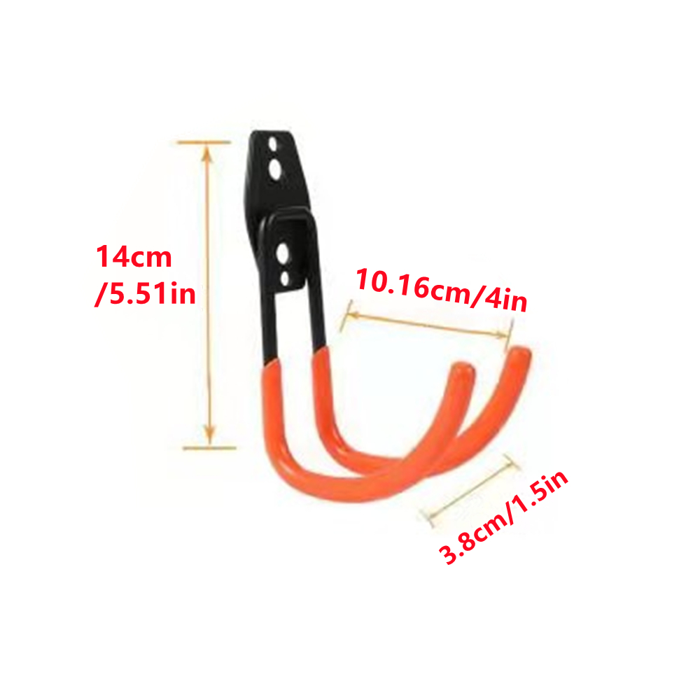 Garage Hooks Heavy Duty Metal Hook Warehouse Wall Mount Organizer Hanger Hooks Anti-slip Storage Hook for Ladders Garden Tool: Orange E