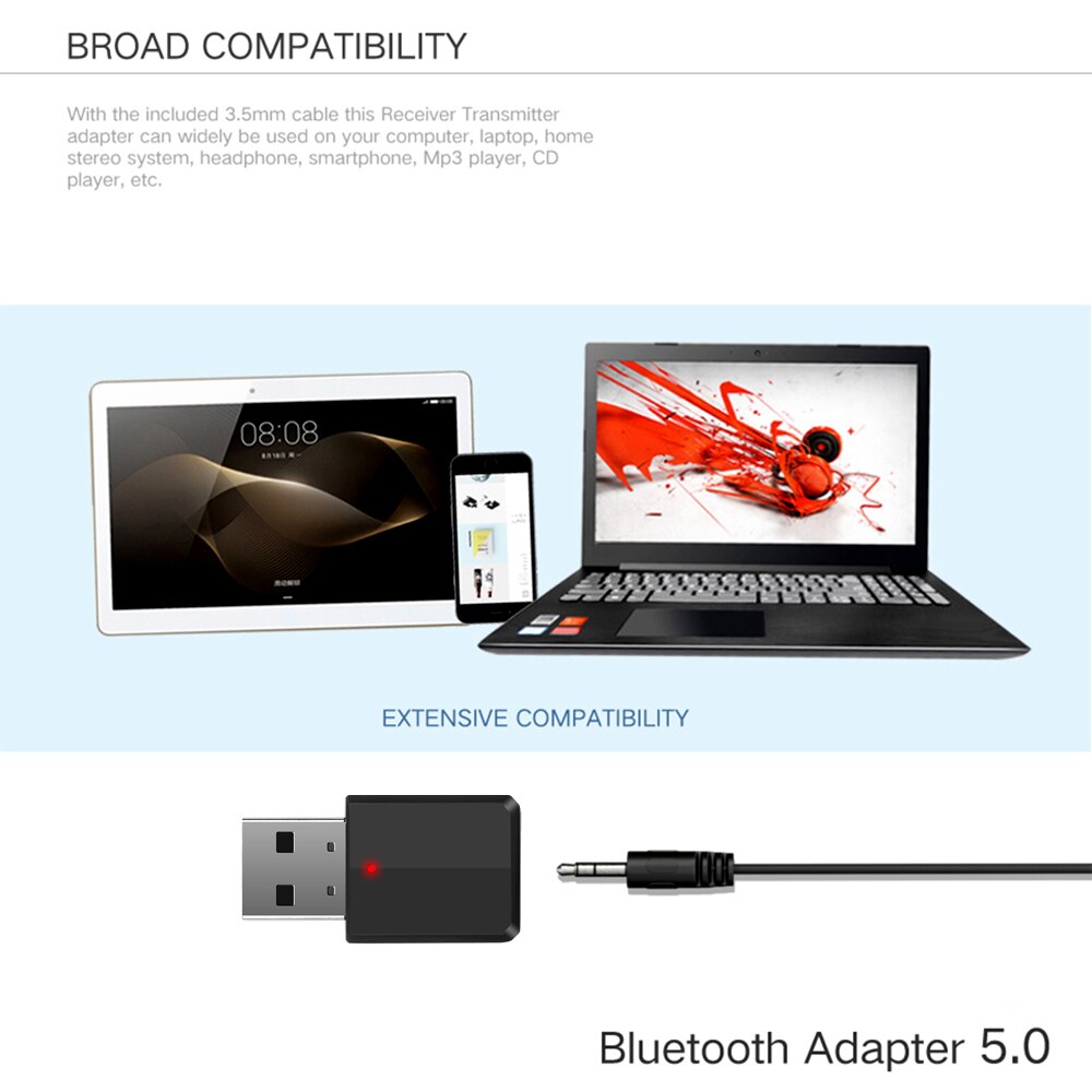 USB Bluetooth Empfänger Bluetooth Wagen Bausatz Absender 5,0 kabellos Audio- Musik Stereo Adapter für TV PC Bluetooth Lautsprecher