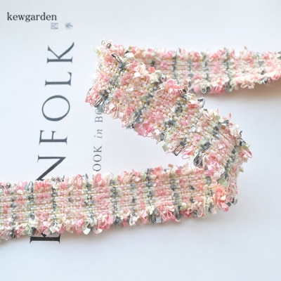 Kewgarden 23mm burr vävda satinband handgjorda tejp diy bowknot hantverksmaterial material band 3 meter: Grön rosa