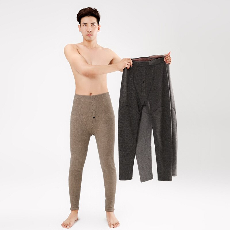 Sweater Round Collar Young Cotton Long Johns Suit Men Thermal Underwear With Fleece Thickened Cotton