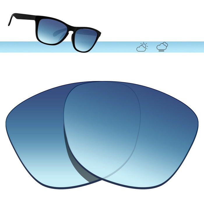 Glintbay polariserade ersättningssolglasögonglas för oakley frogskins-flera alternativ: Blå lutning