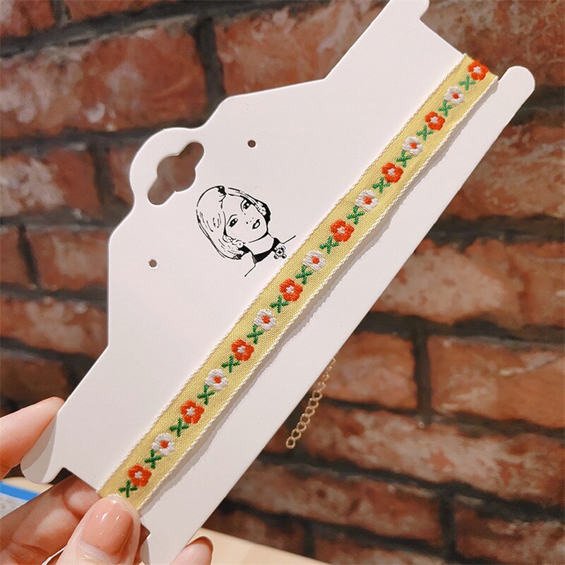 Koreaanse zoete romantische choker gele gebreide bloemenketting voor vrouwen meisjes egirl feest dating esthetische sieraden: 5