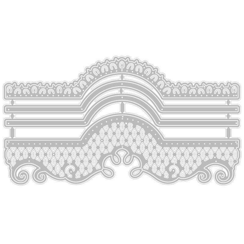 Lagdelt baggrund dekoration kant blonde mønster prægning metal skære matricer til scrapbog lykønskningskort ingen stempler