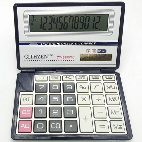 Large box folding calculator solar flip computer slim micro