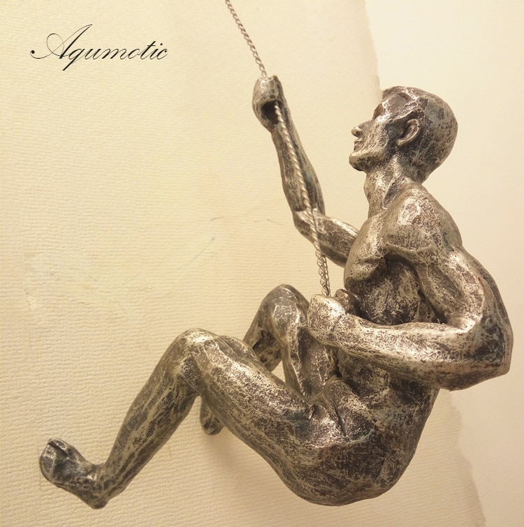 Aqumotic hængende klatre figurer bjergbestigning udendørs sport soveværelse indretning undersøgelse dekoration 3d muskel mand reb ornament giver