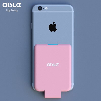 Oisle mini clipe de volta bateria para iphone 12 11x7 8 6 plus se xs max xr se2 magro backup externo caso carregador de bateria power bank: IOS-4500mah-Pink