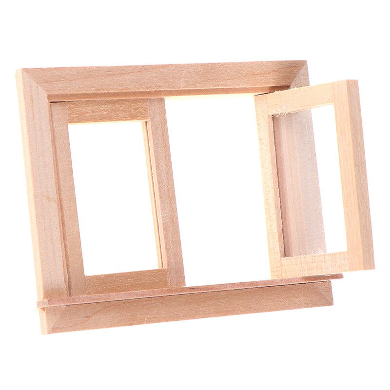 Wooden Traditional 2/4/12-pane Window Frame 1:12 Scale Dollhouse DIY Miniature Furniture Accessory