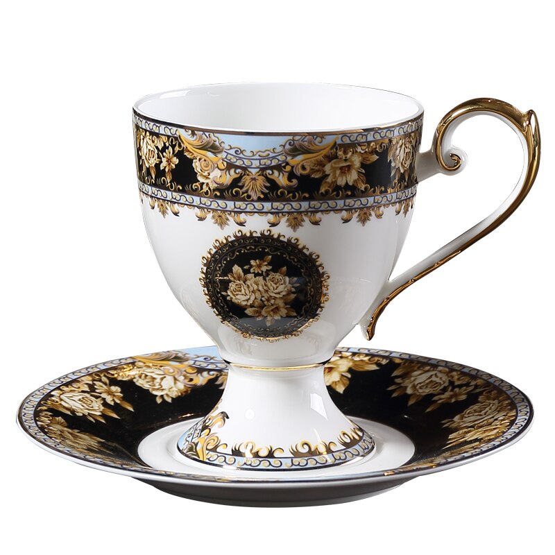 Bone china luksus te kaffekop ske europa porcelæn kaffekop cafe keramik nordisk tekop xicara copo almindelig hvid kop  e8