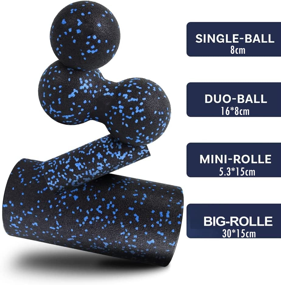 Ensemble de rouleaux en mousse haute densité 4 en 1, colonne de Yoga, massage des jambes, du dos et du cou, exercice musculaire
