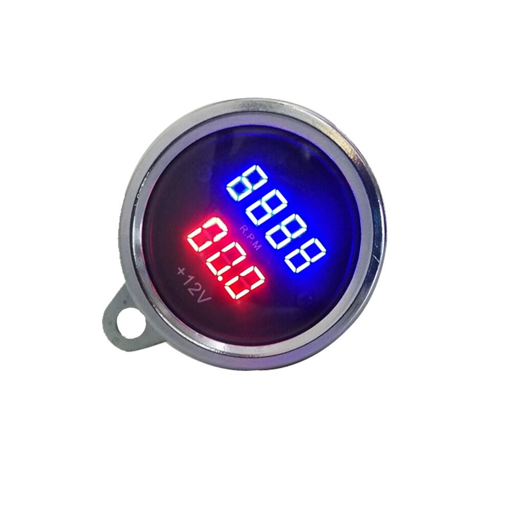 62MM LED Digital Voltmeter Voltage Tachometer RPM Gauge 2 In 1 Guage Meter